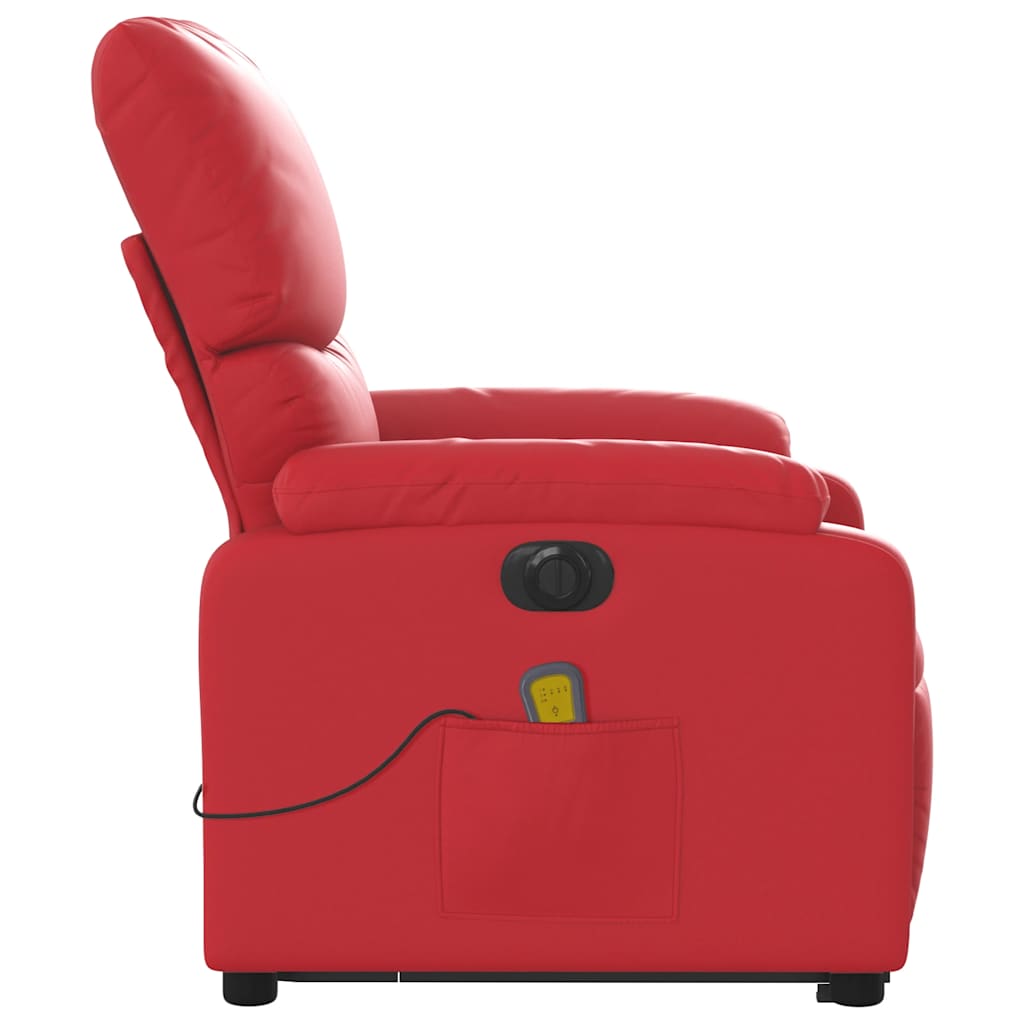 Fauteuil inclinable de massage électrique rouge similicuir