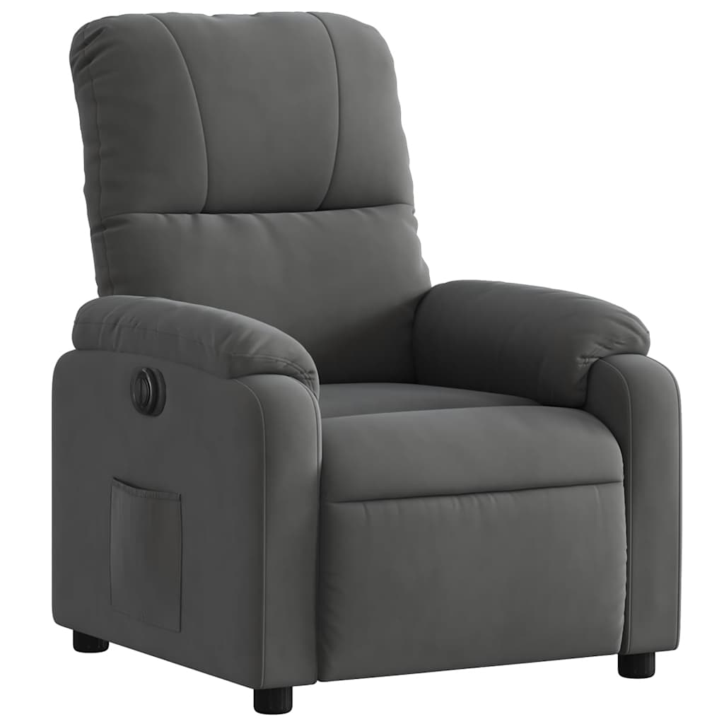 Fauteuil inclinable électrique gris foncé tissu microfibre - XIOS