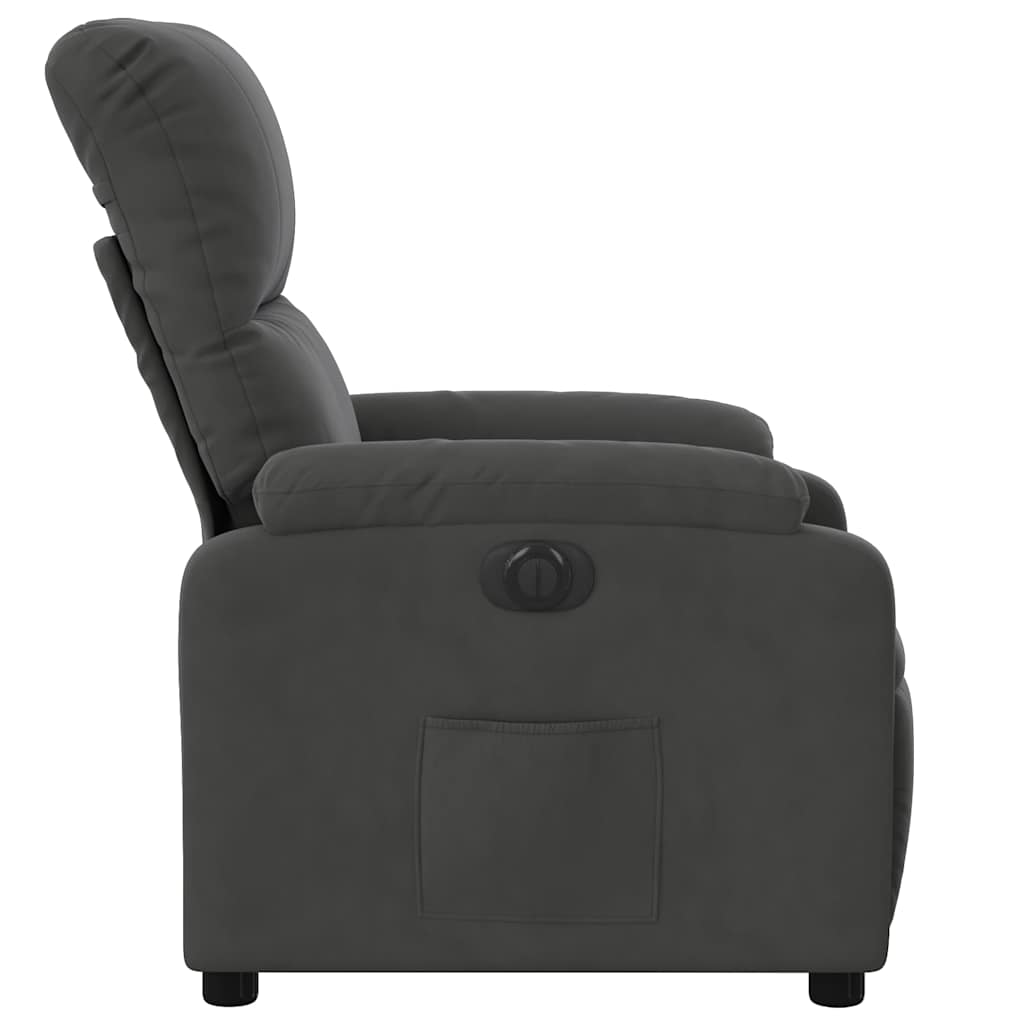 Fauteuil inclinable électrique gris foncé tissu microfibre - XIOS