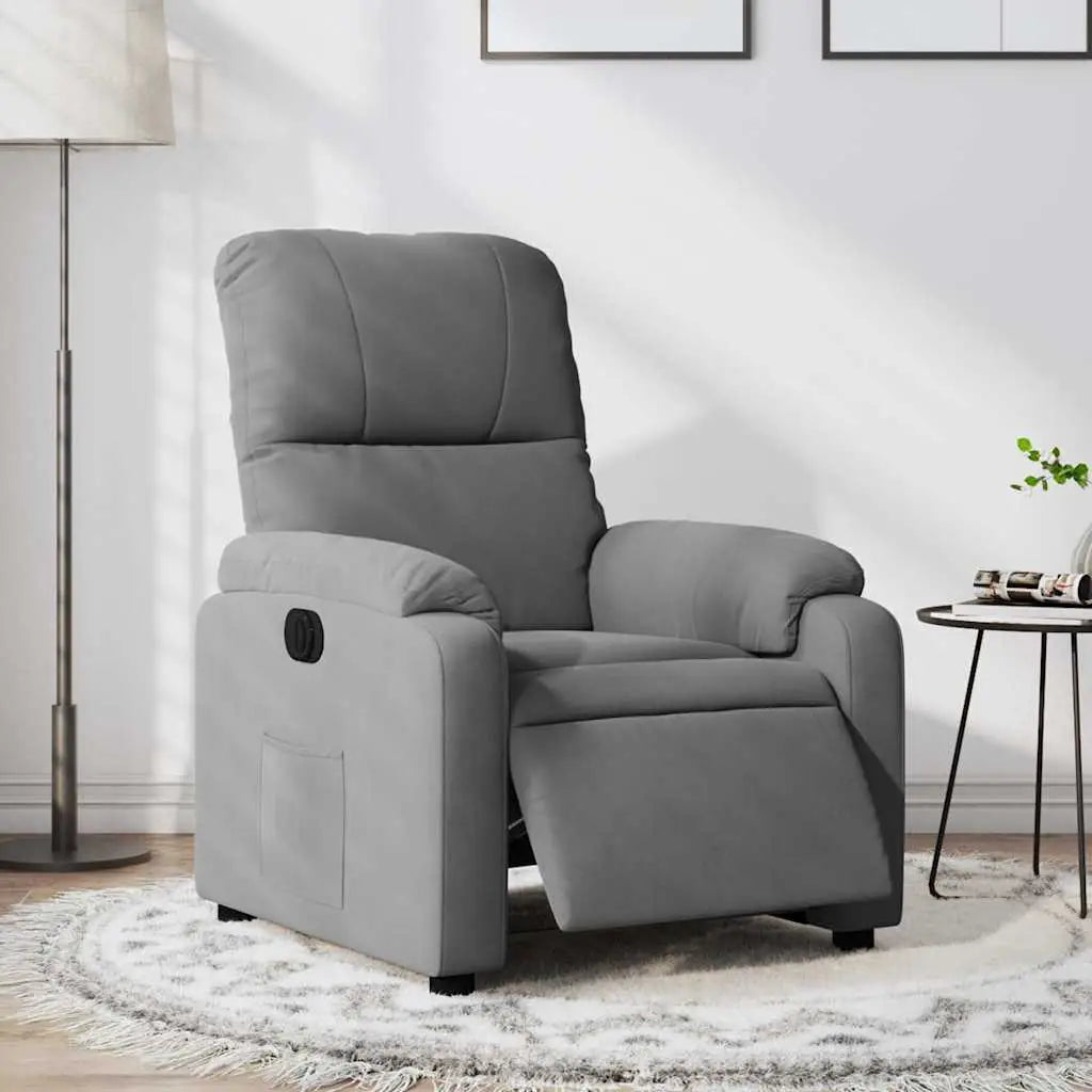 Fauteuil inclinable électrique gris foncé tissu microfibre - XIOS