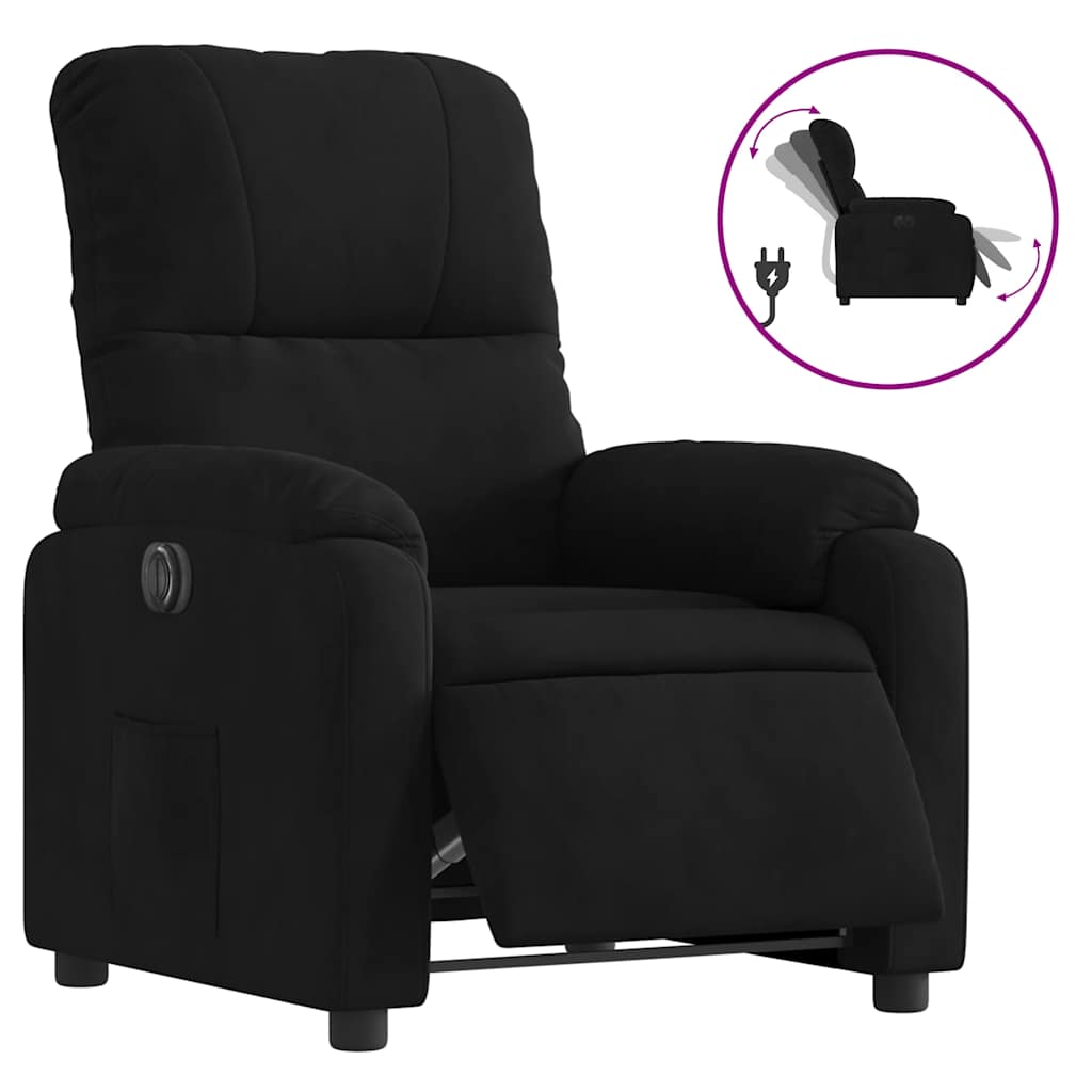 Fauteuil inclinable électrique noir tissu microfibre - XIOS