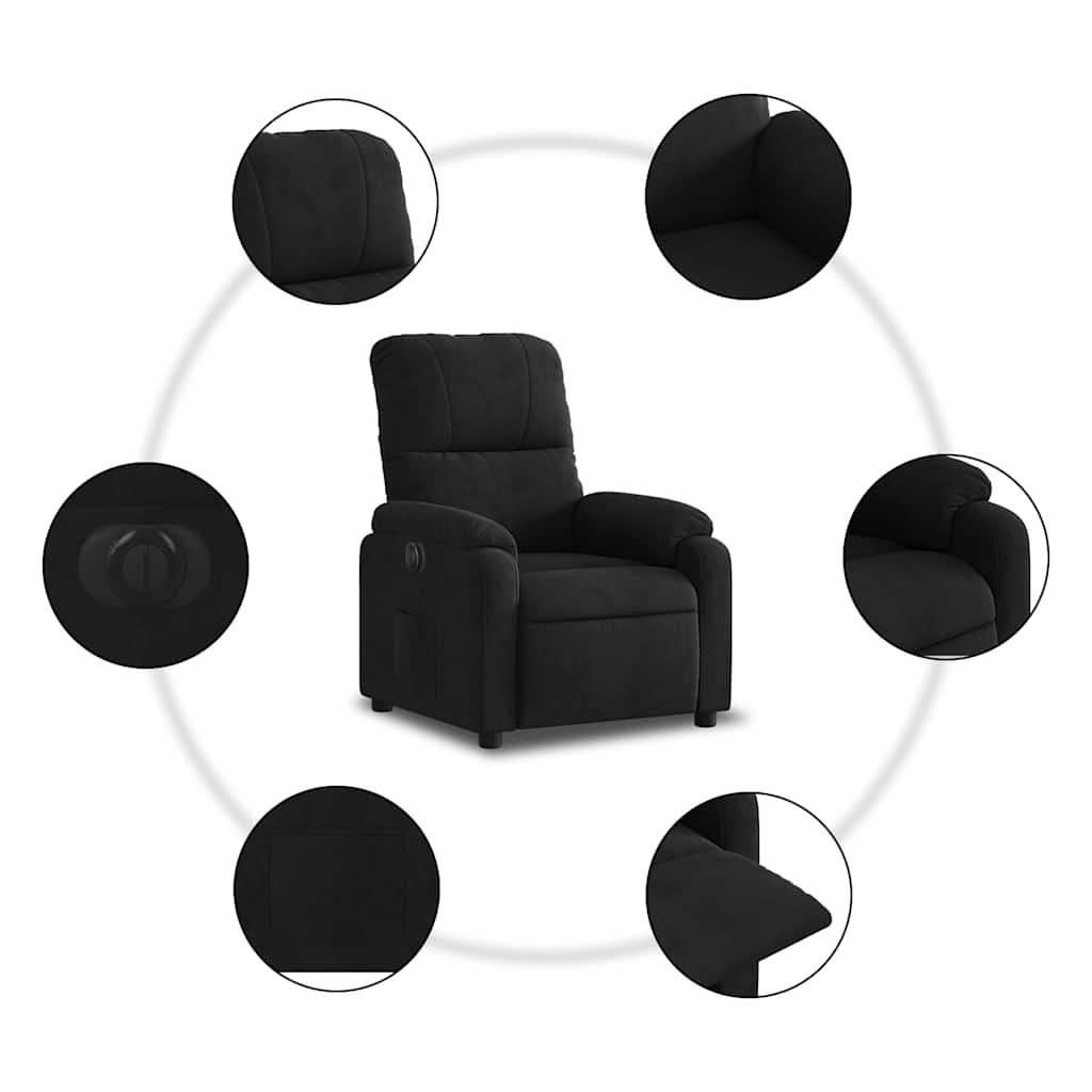 Fauteuil inclinable électrique noir tissu microfibre - XIOS