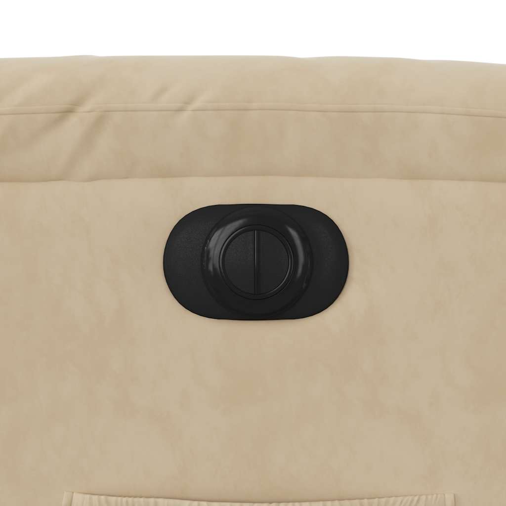 Fauteuil inclinable électrique crème tissu microfibre