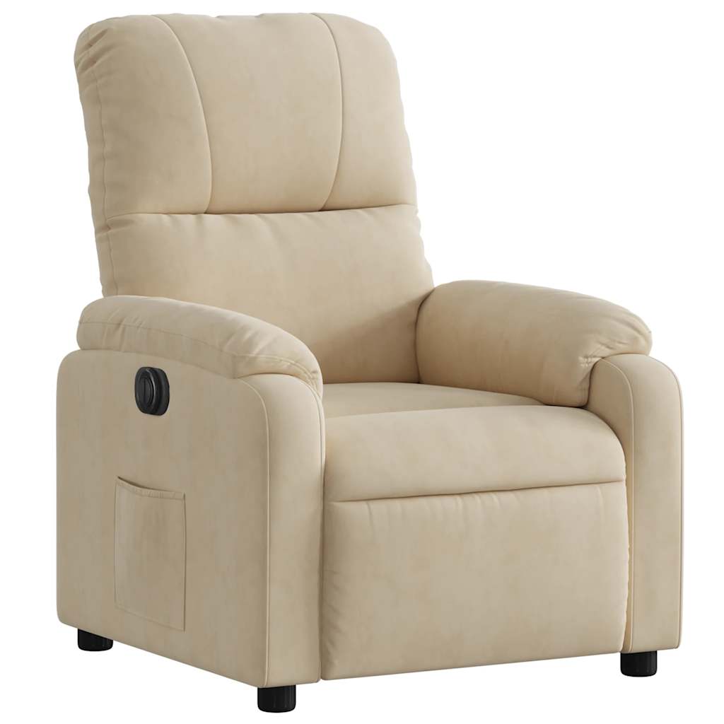 Fauteuil inclinable électrique crème tissu microfibre - XIOS