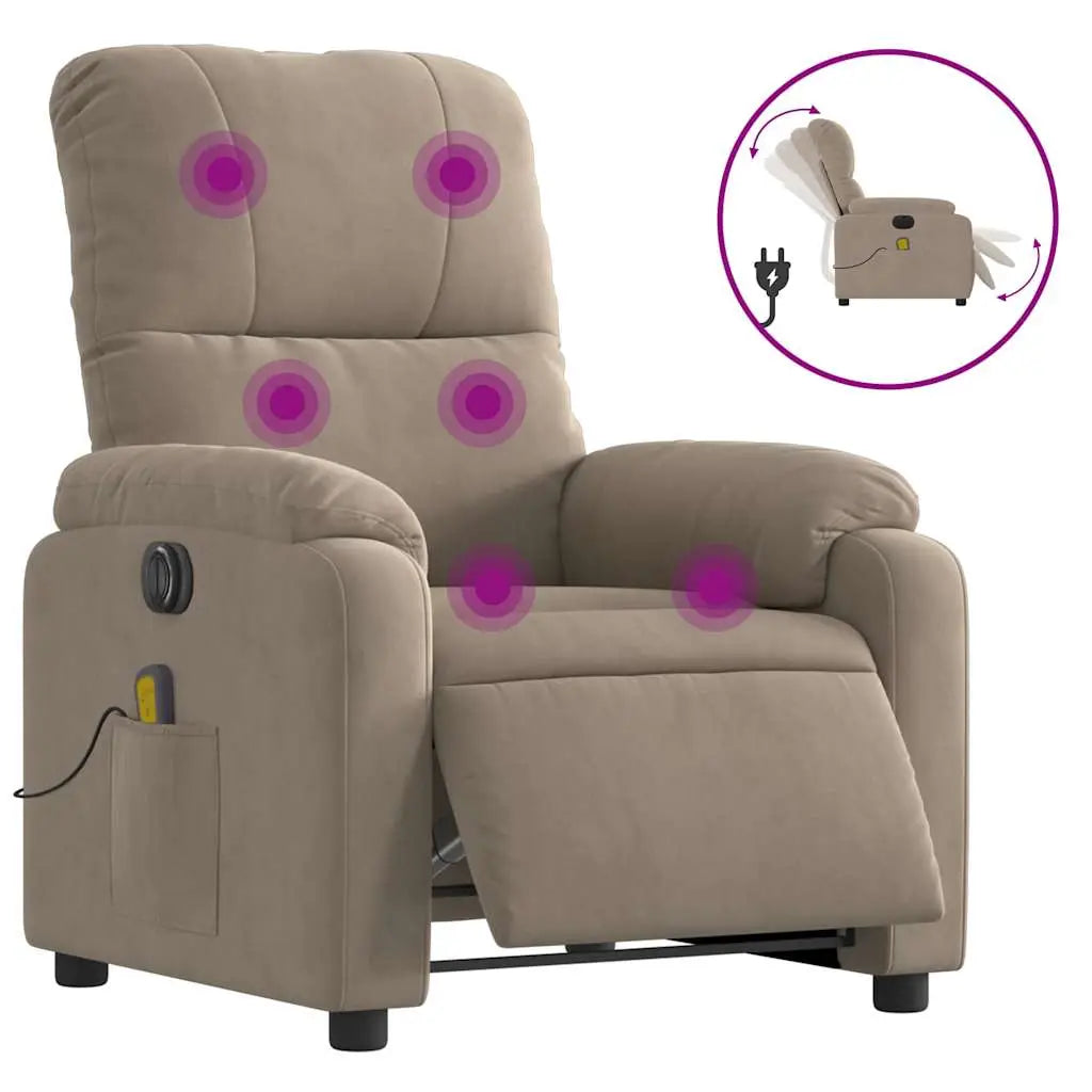 Fauteuil inclinable de massage électrique taupe - XIOS