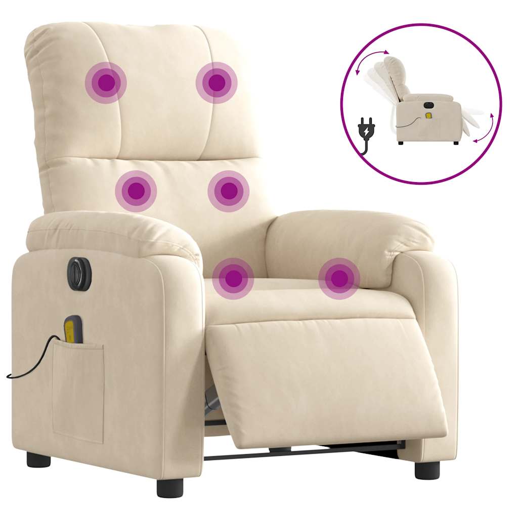Fauteuil inclinable de massage électrique beige Fauteuils vidaXL