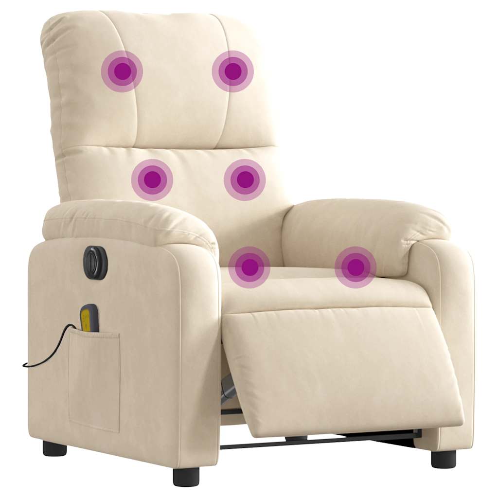 Fauteuil inclinable de massage électrique beige Fauteuils vidaXL