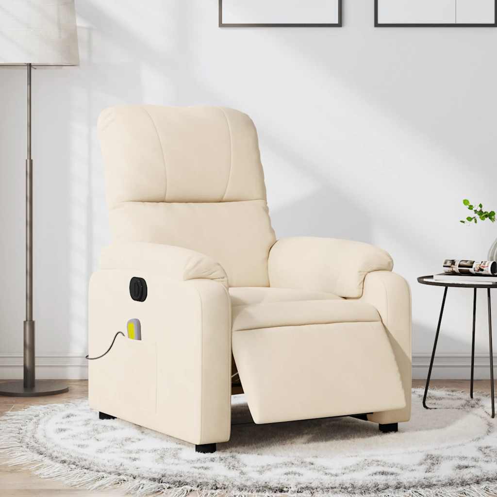 Fauteuil inclinable de massage électrique beige Fauteuils vidaXL