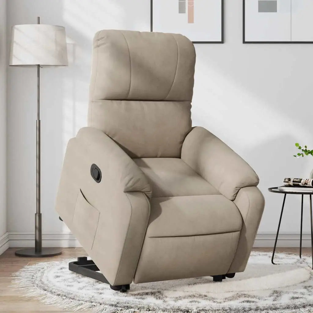 Fauteuil inclinable taupe tissu microfibre - XIOS