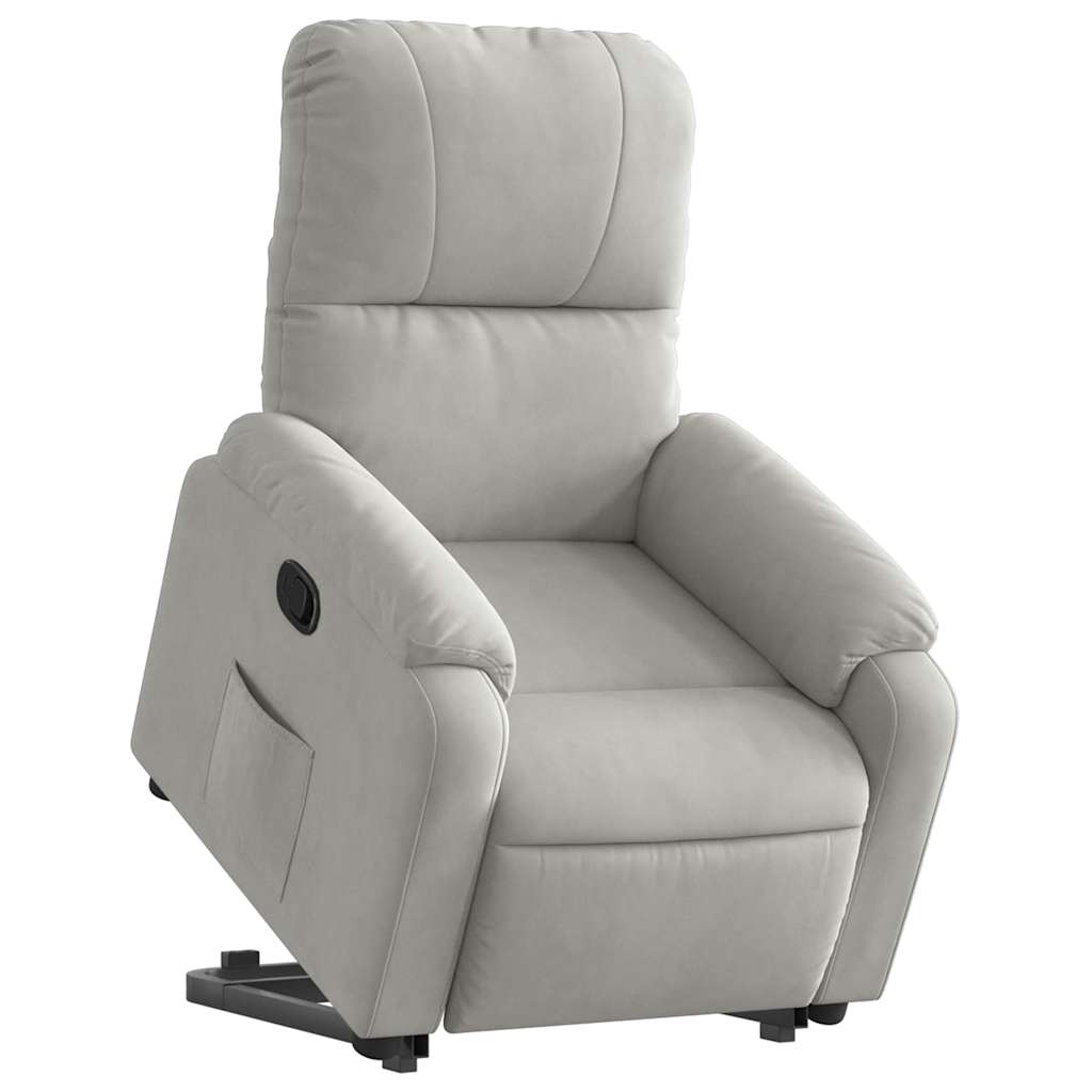 Fauteuil inclinable gris clair tissu microfibre - XIOS