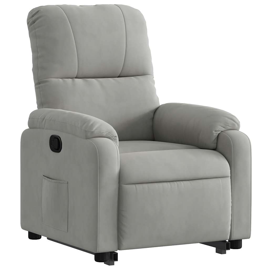 Fauteuil inclinable gris clair tissu microfibre - XIOS