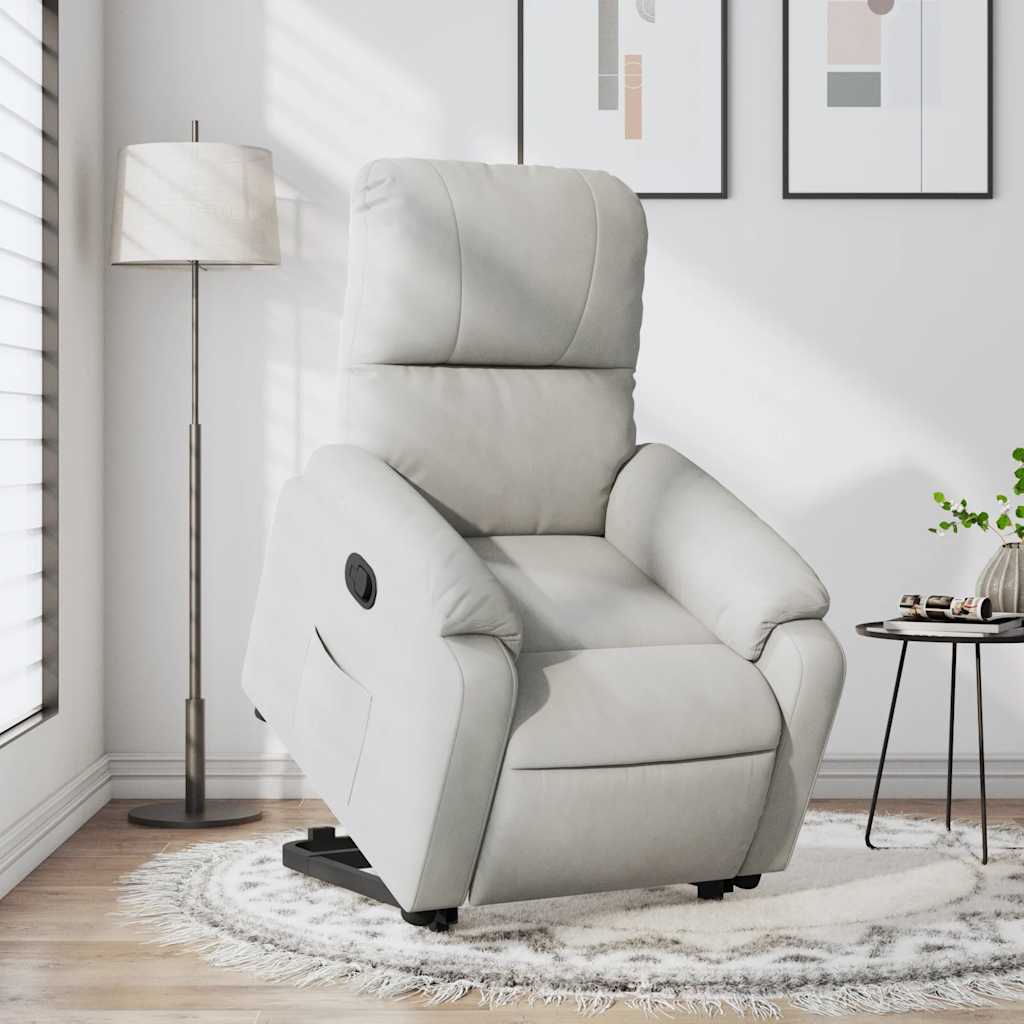 Fauteuil inclinable gris clair tissu microfibre - XIOS