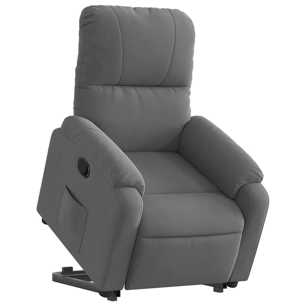 Fauteuil inclinable gris foncé tissu microfibre - XIOS