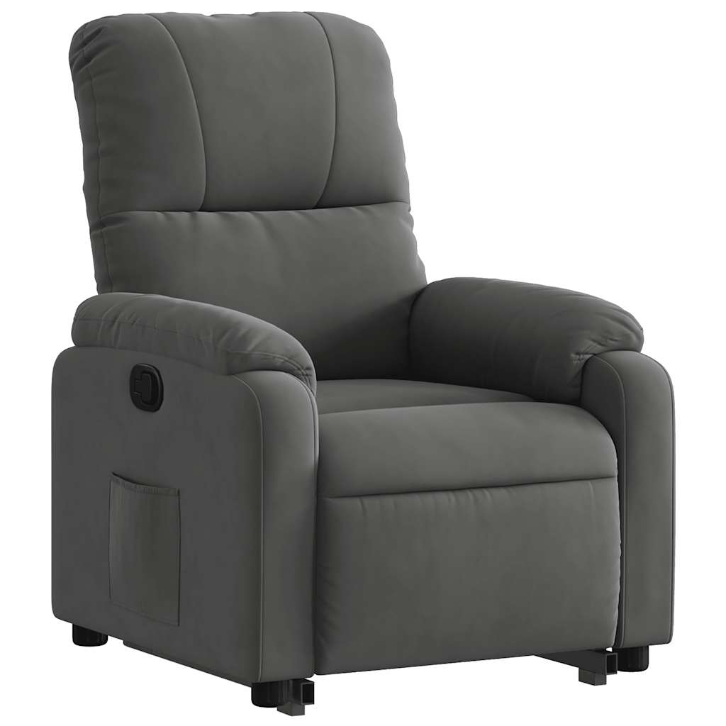 Fauteuil inclinable gris foncé tissu microfibre - XIOS