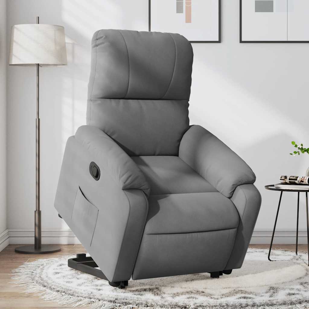 Fauteuil inclinable gris foncé tissu microfibre - XIOS