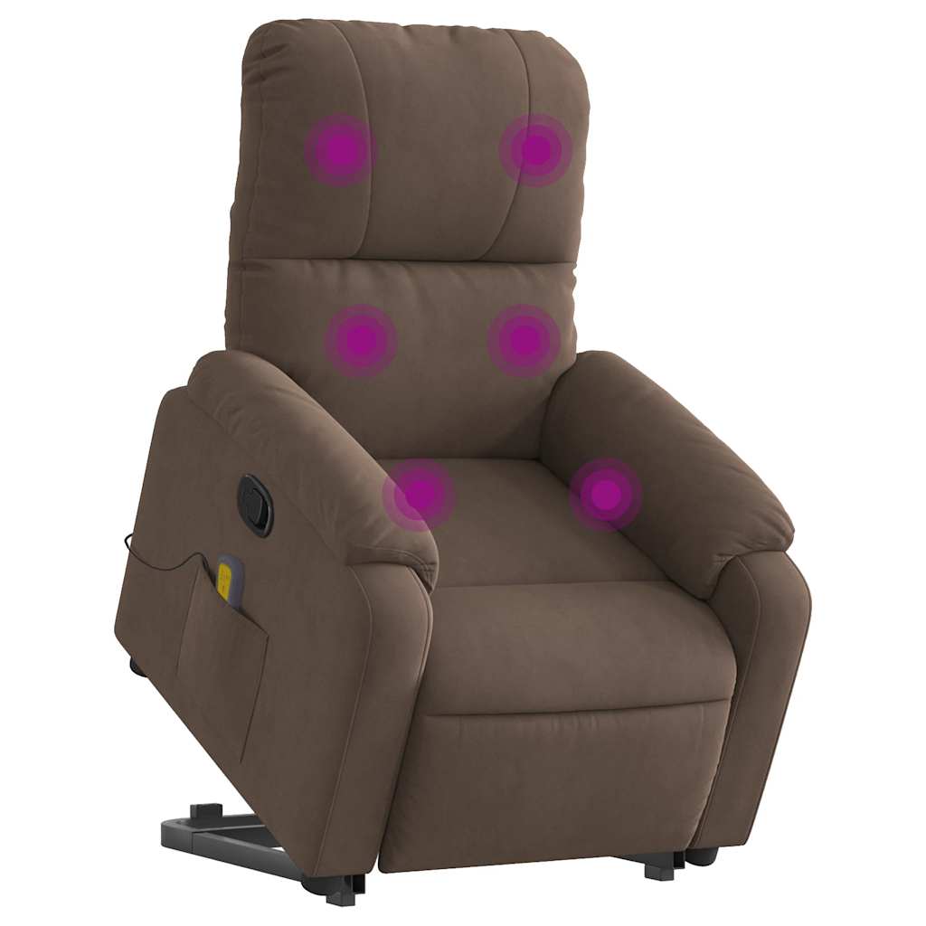 Fauteuil inclinable de massage marron tissu microfibre - XIOS