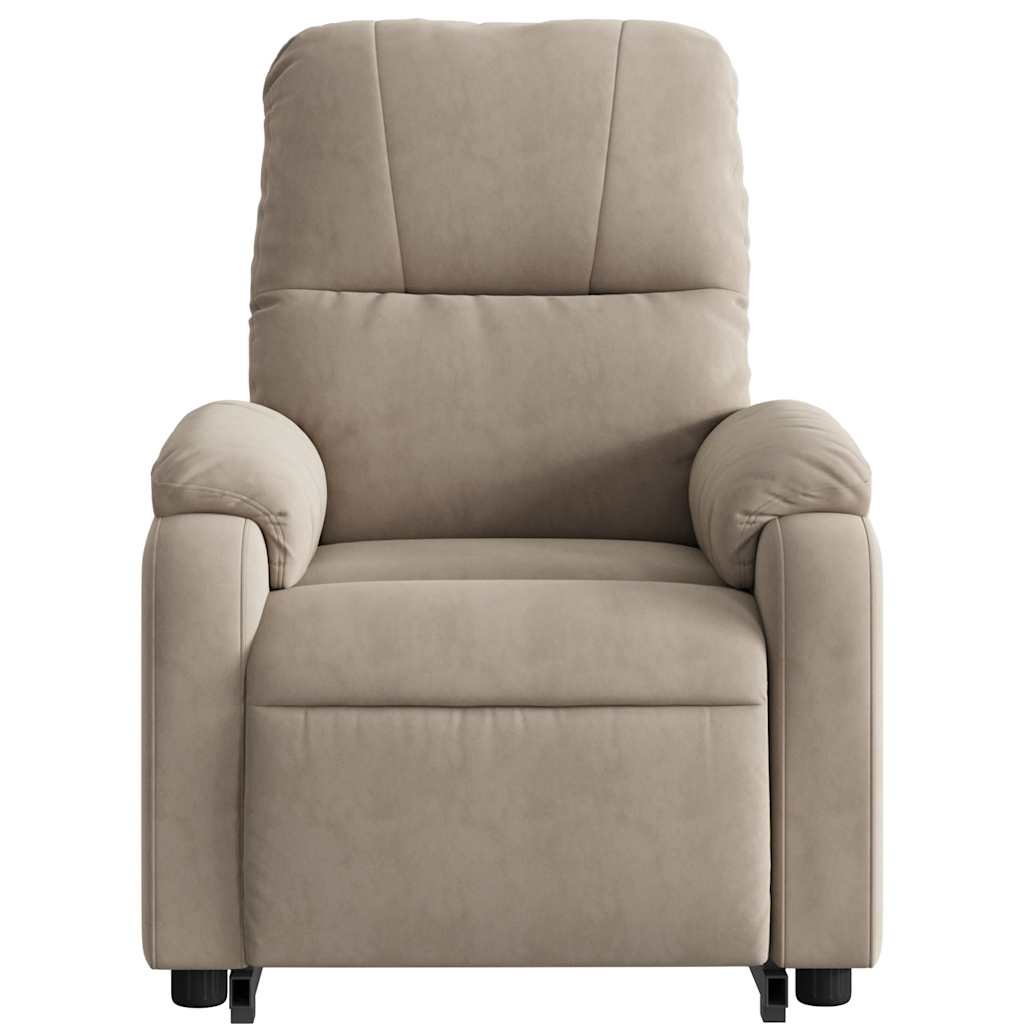 Fauteuil inclinable de massage taupe tissu microfibre - XIOS