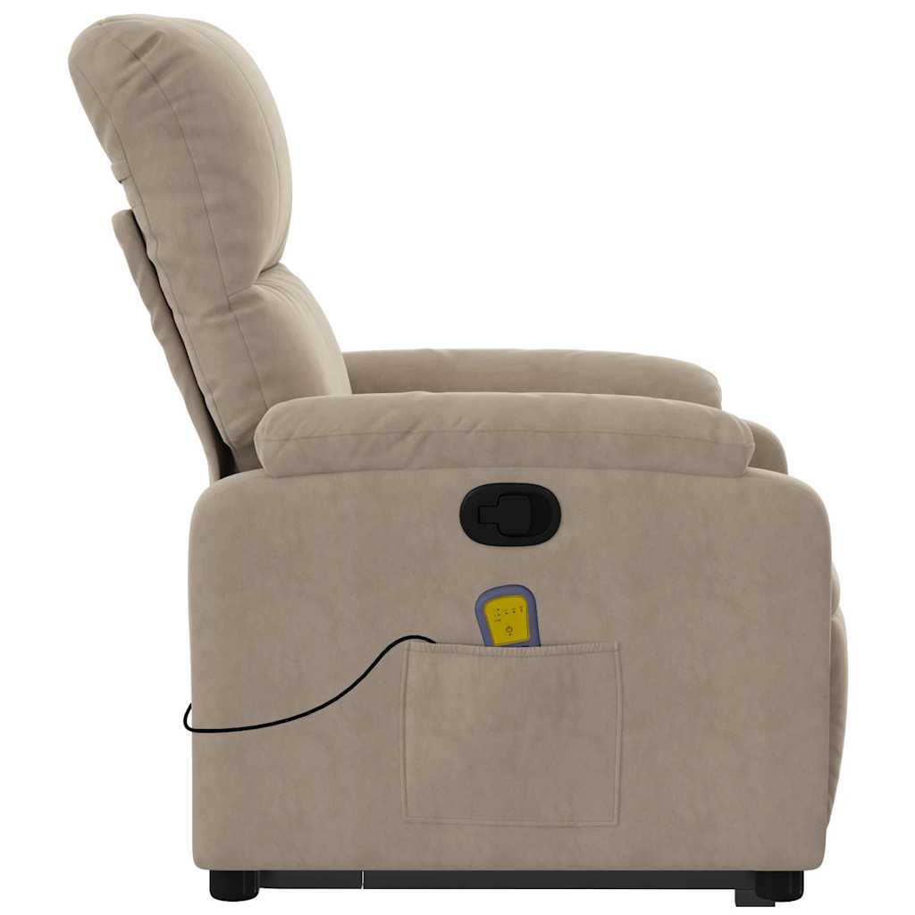 Fauteuil inclinable de massage taupe tissu microfibre - XIOS