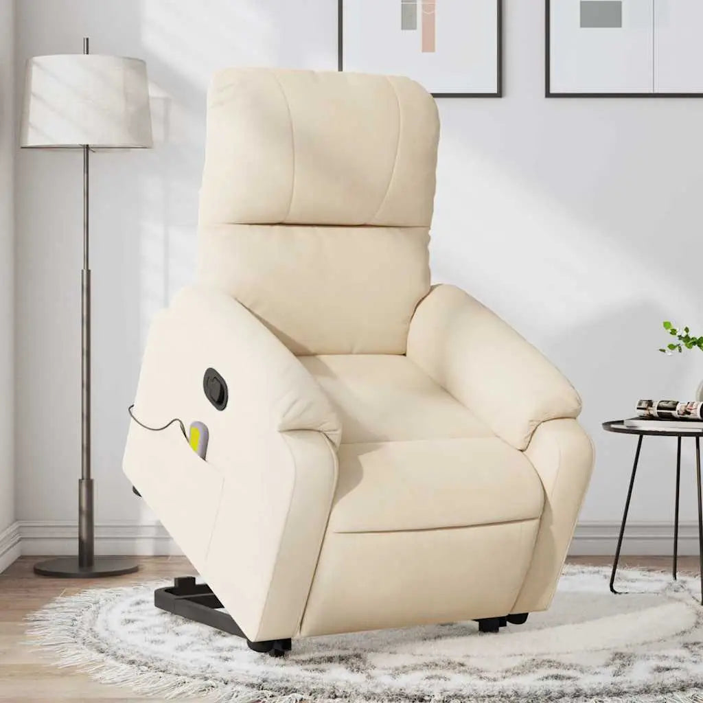 Fauteuil inclinable de massage beige tissu microfibre - XIOS