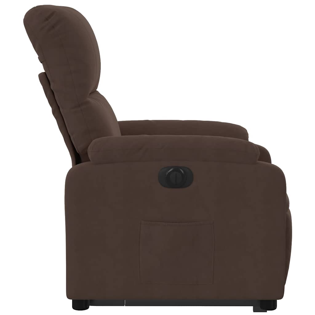Fauteuil inclinable électrique marron tissu microfibre - XIOS