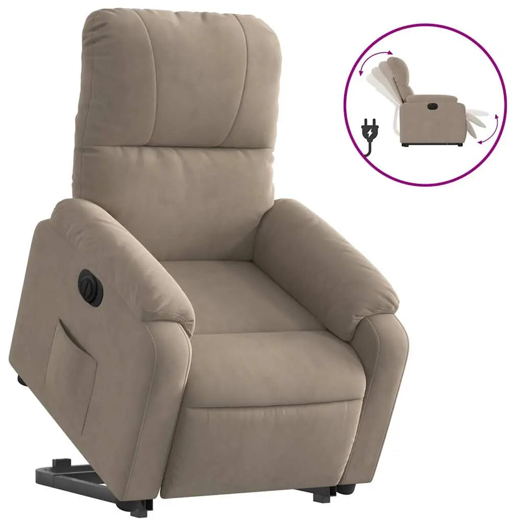 Fauteuil inclinable électrique taupe tissu microfibre - XIOS