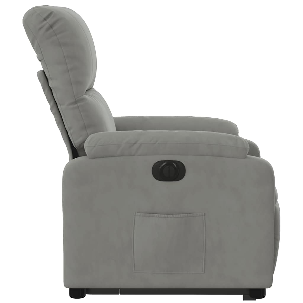 Fauteuil inclinable électrique gris clair tissu microfibre - XIOS