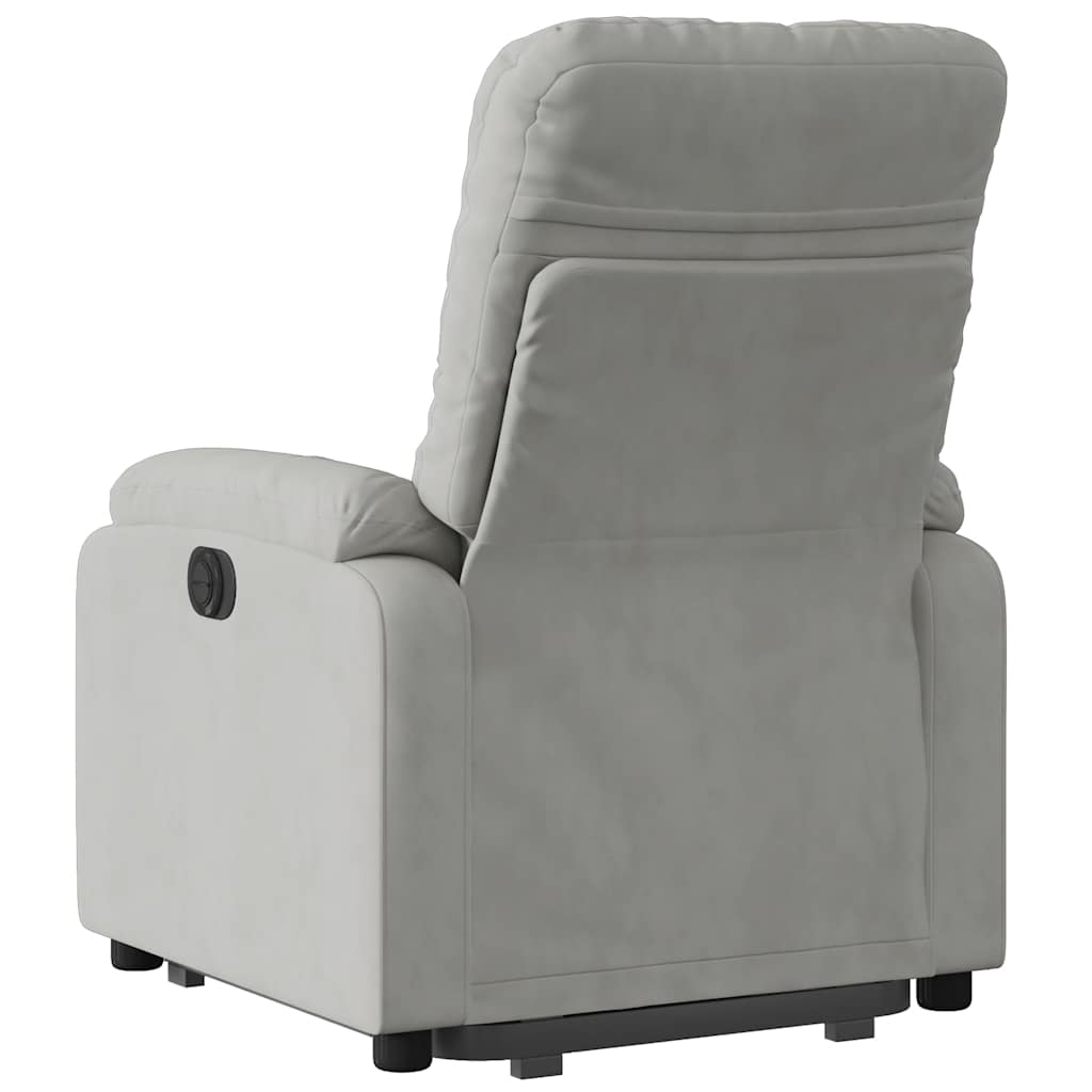 Fauteuil inclinable électrique gris clair tissu microfibre - XIOS