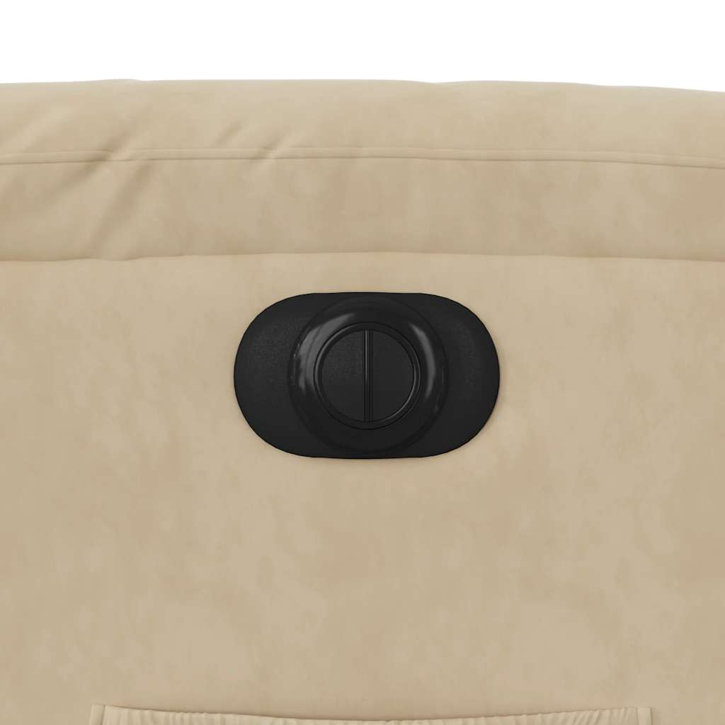 Fauteuil inclinable électrique crème tissu microfibre