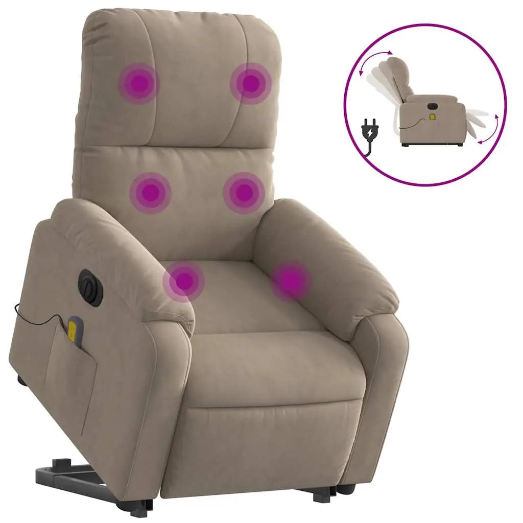 Fauteuil inclinable de massage électrique taupe - XIOS