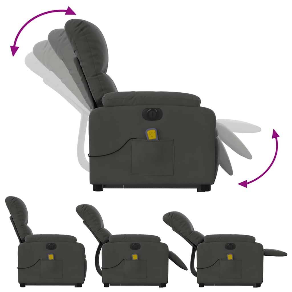 Fauteuil inclinable de massage électrique gris foncé - XIOS