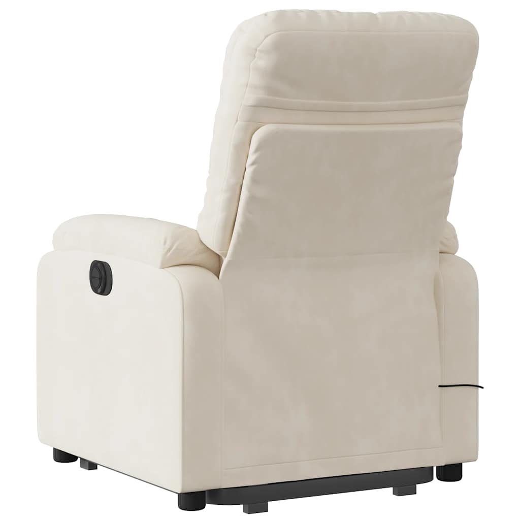 Fauteuil inclinable de massage électrique beige microfibres - XIOS