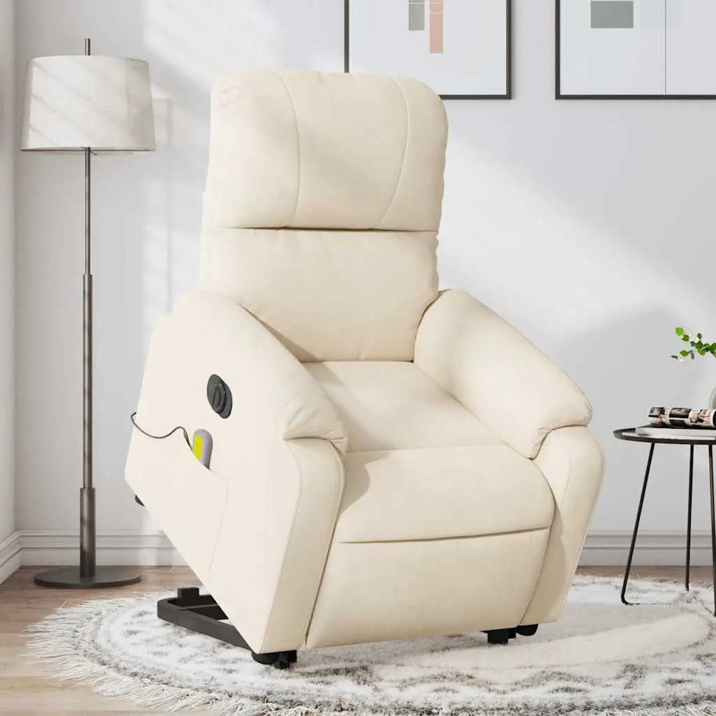 Fauteuil inclinable de massage électrique beige microfibres - XIOS