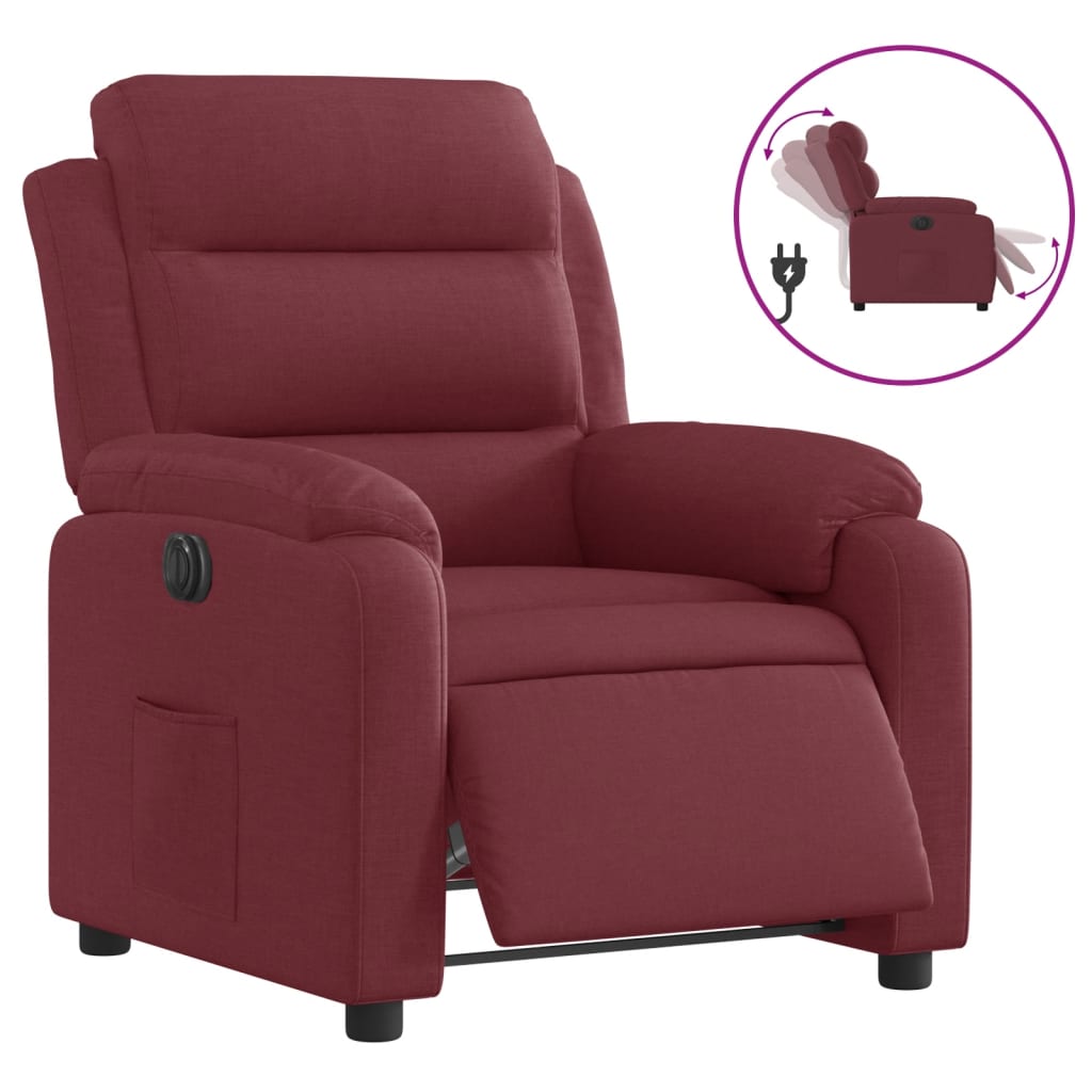 Fauteuil inclinable électrique Rouge bordeaux Tissu - XIOS
