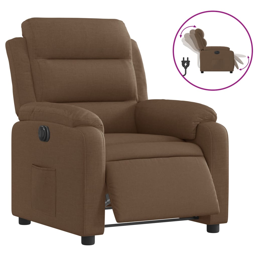 Fauteuil inclinable électrique Marron Tissu - XIOS