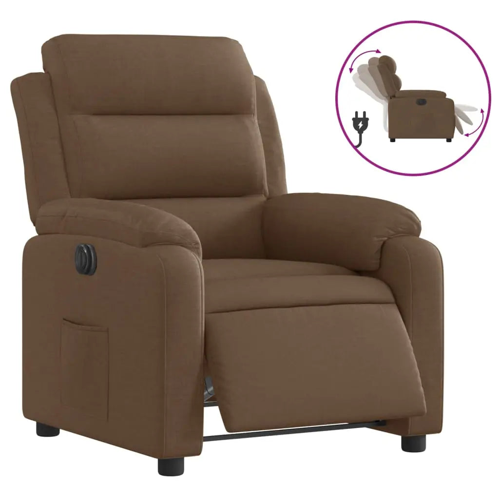 Fauteuil inclinable électrique Marron Tissu - XIOS