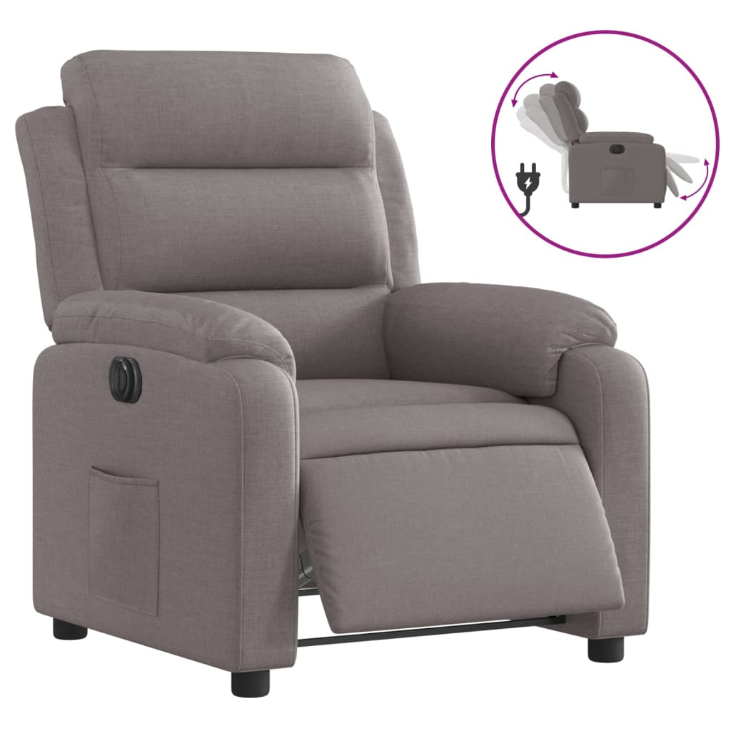Fauteuil inclinable électrique Taupe Tissu - XIOS
