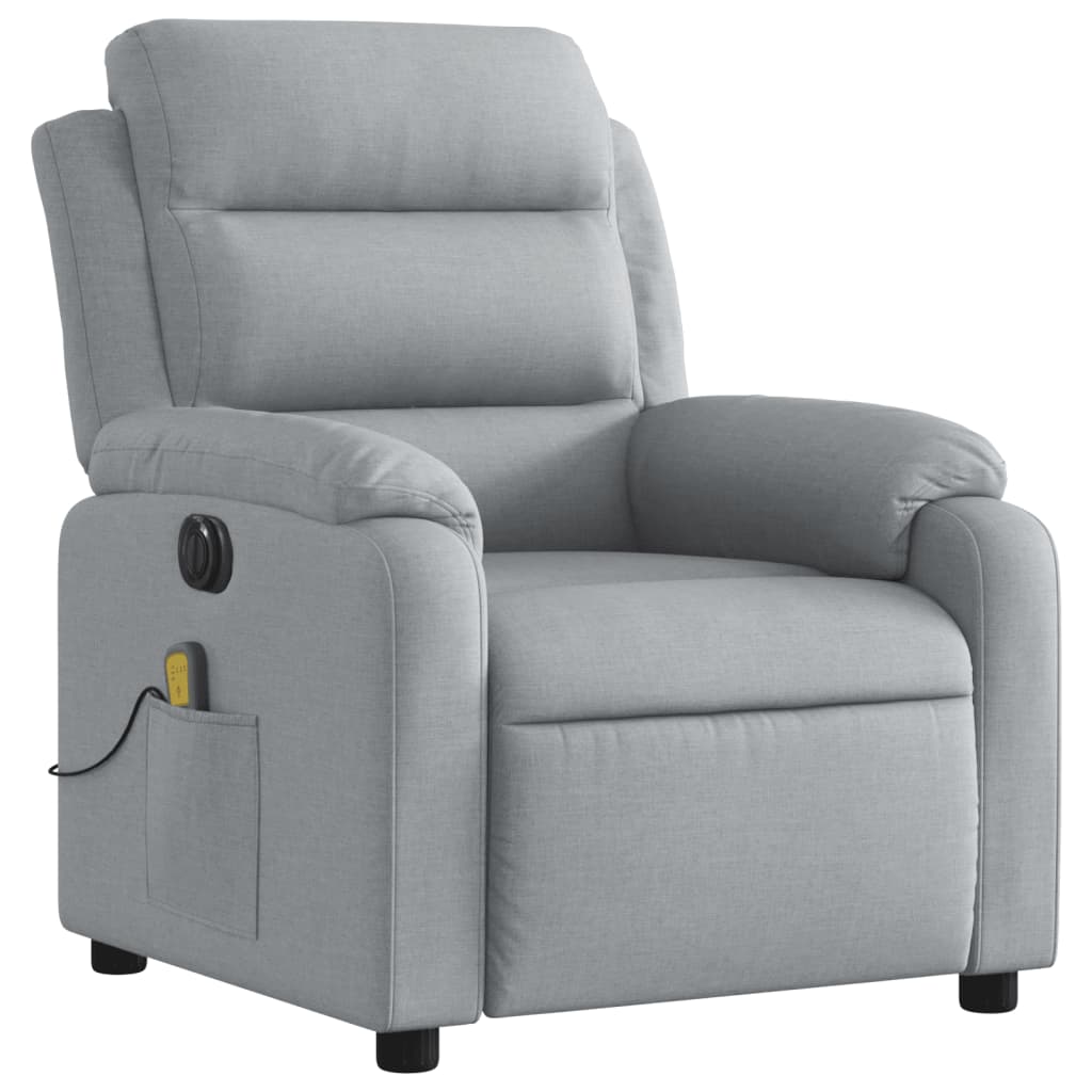 Fauteuil de massage inclinable électrique gris clair tissu - XIOS