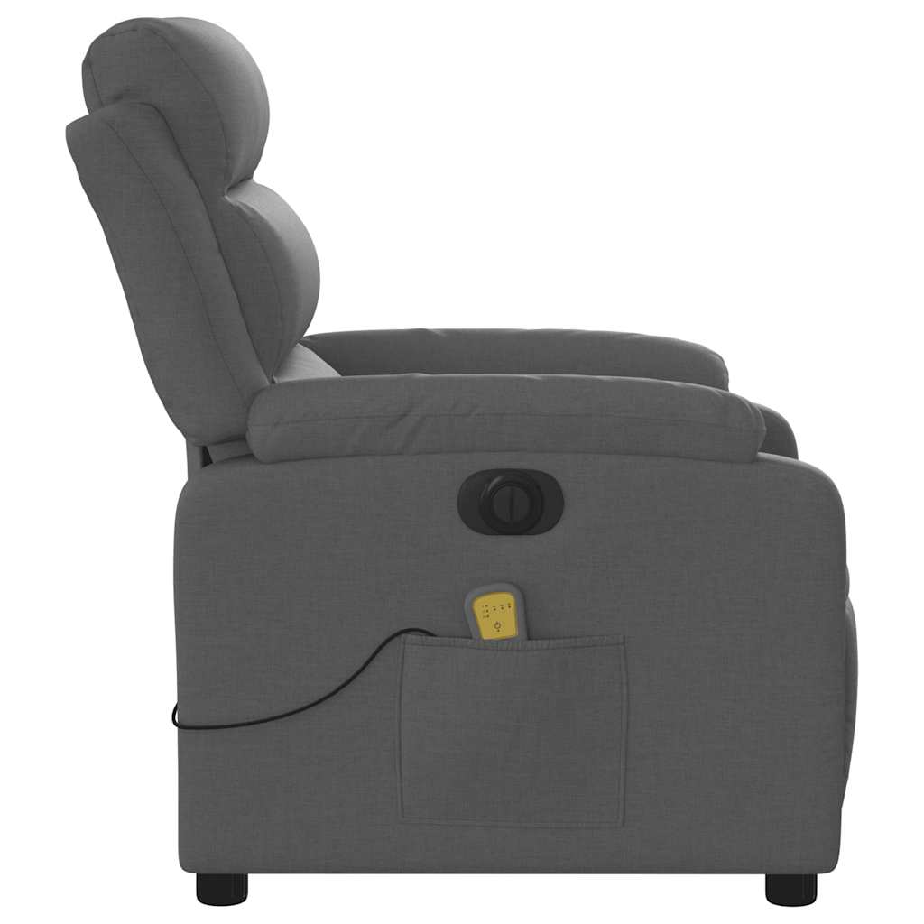 Fauteuil inclinable de massage électrique gris foncé tissu - XIOS