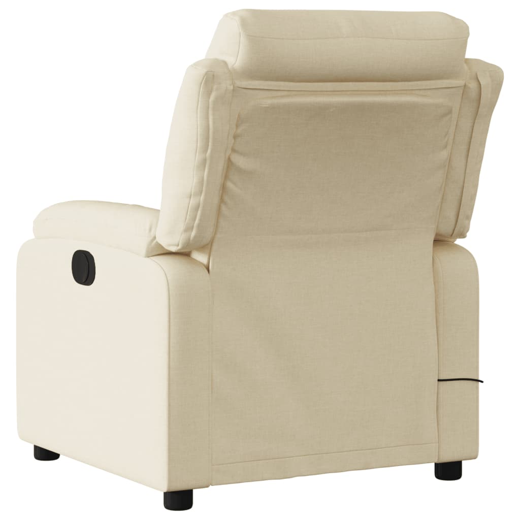 Fauteuil inclinable de massage électrique crème tissu - XIOS