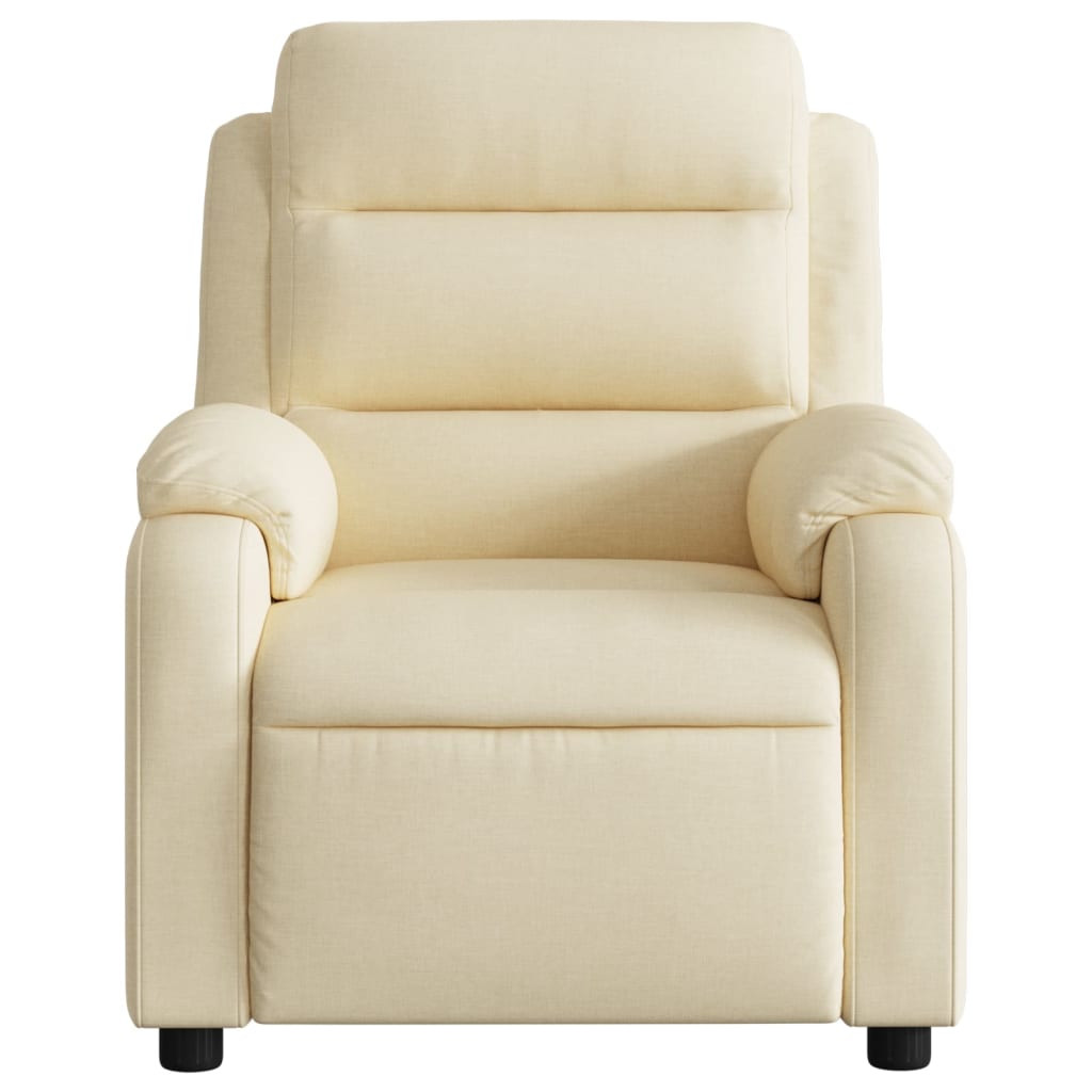 Fauteuil inclinable de massage électrique crème tissu - XIOS