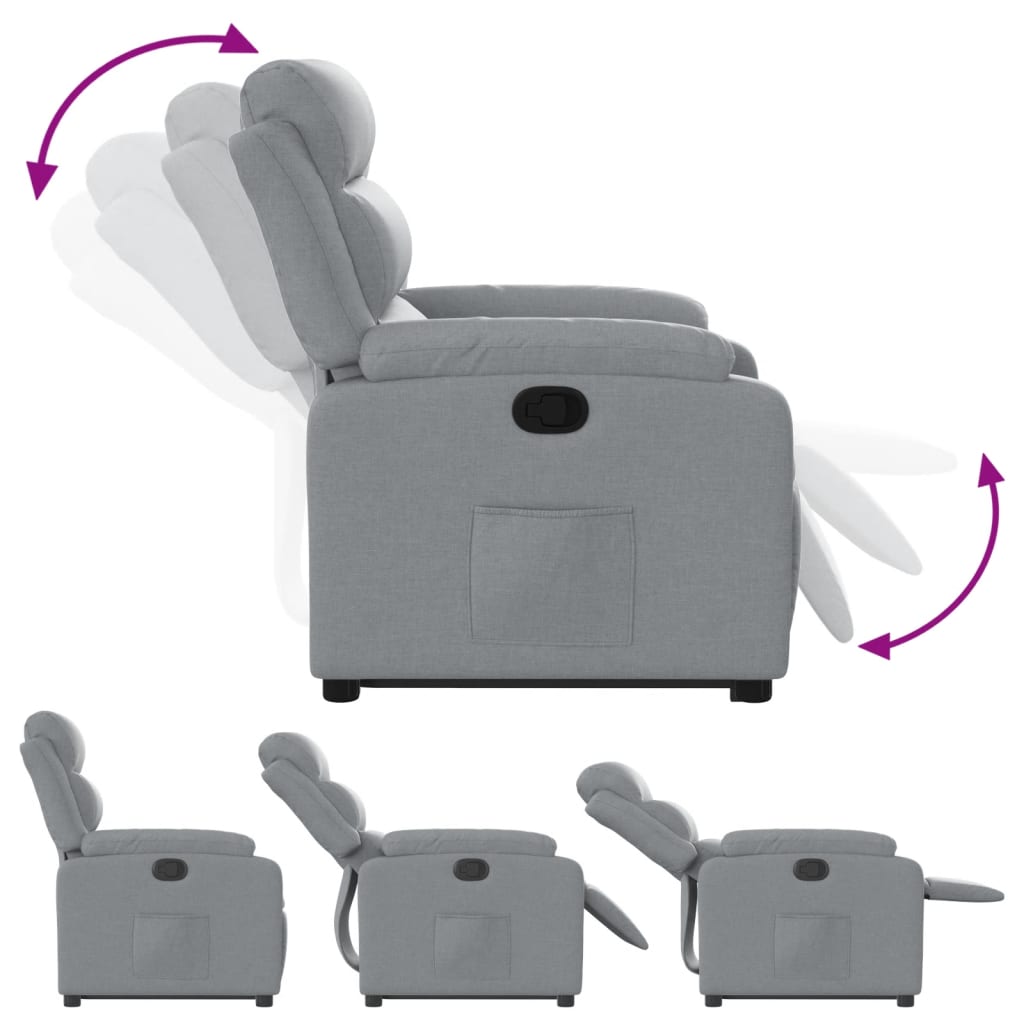 Fauteuil inclinable Gris clair Tissu - XIOS