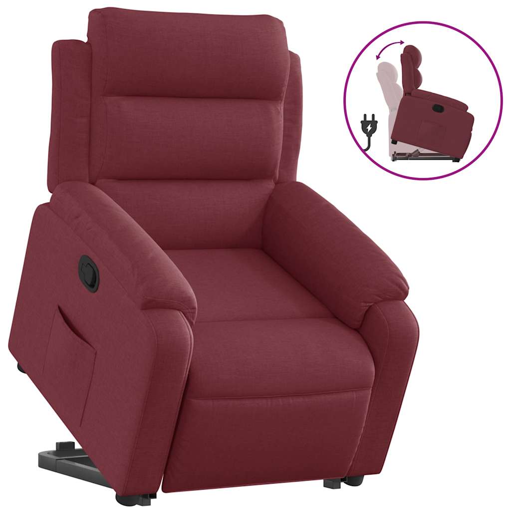 Fauteuil inclinable rouge bordeaux tissu - XIOS