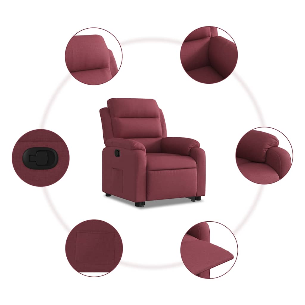 Fauteuil inclinable rouge bordeaux tissu - XIOS
