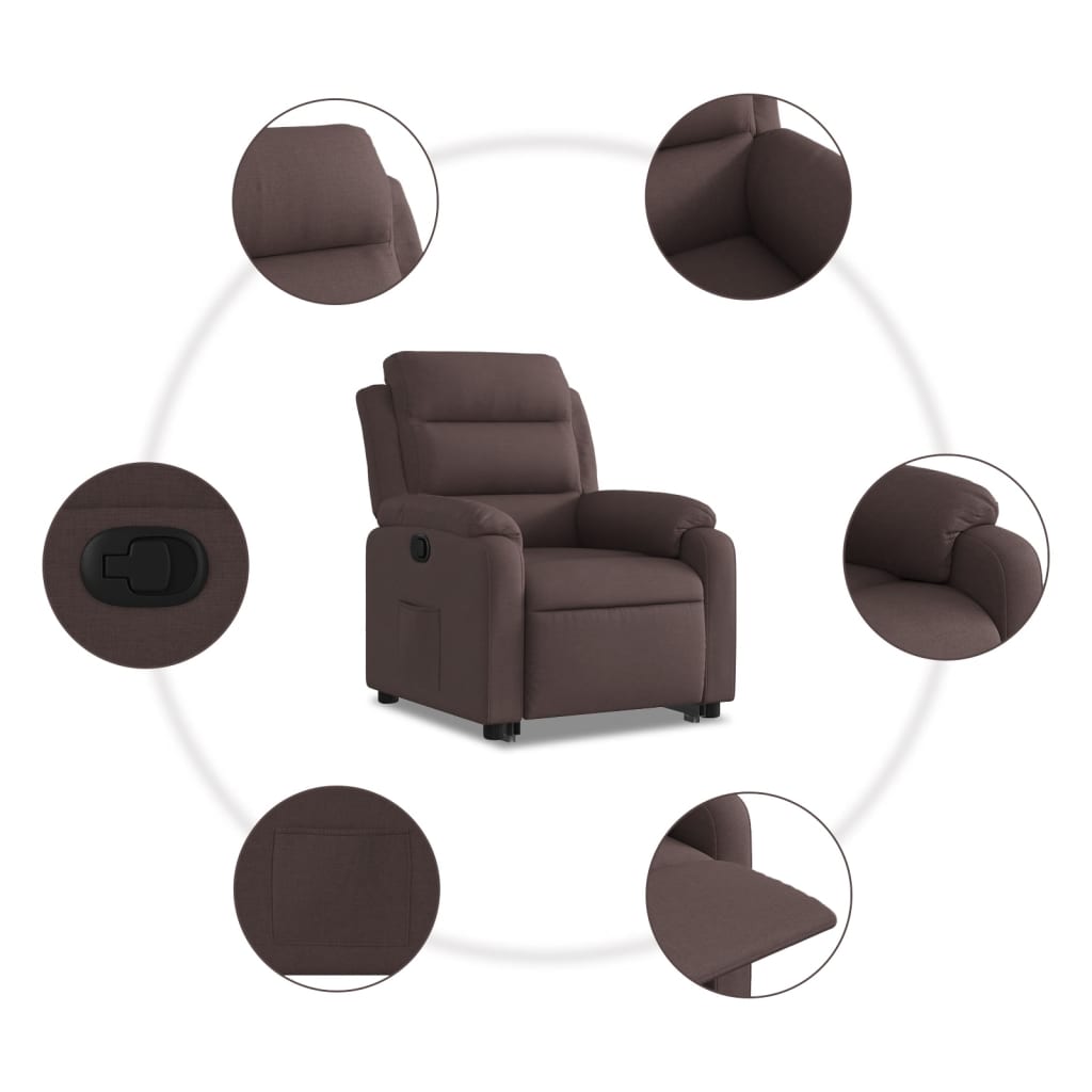 Fauteuil inclinable marron foncé tissu - XIOS
