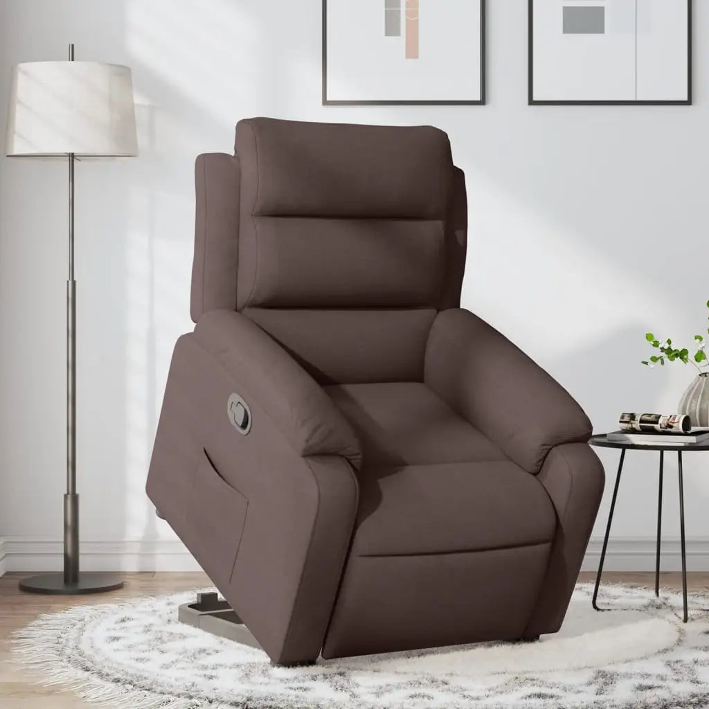 Fauteuil inclinable marron foncé tissu - XIOS