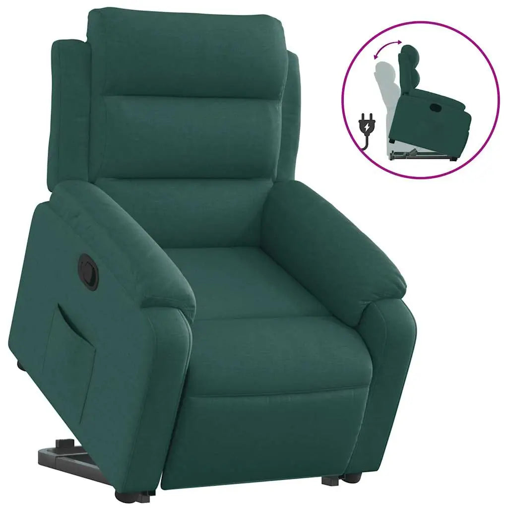 Fauteuil inclinable vert foncé tissu - XIOS
