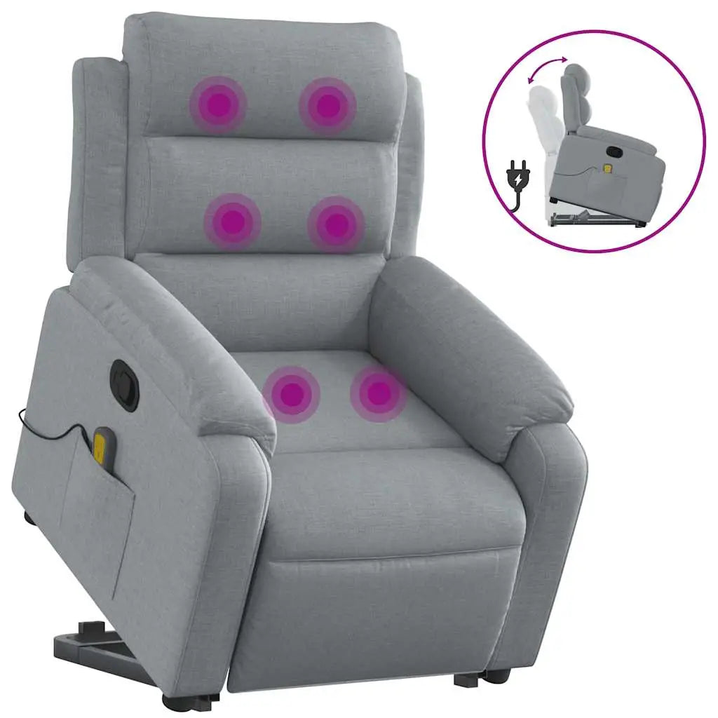 Fauteuil de massage inclinable Gris clair Tissu - XIOS