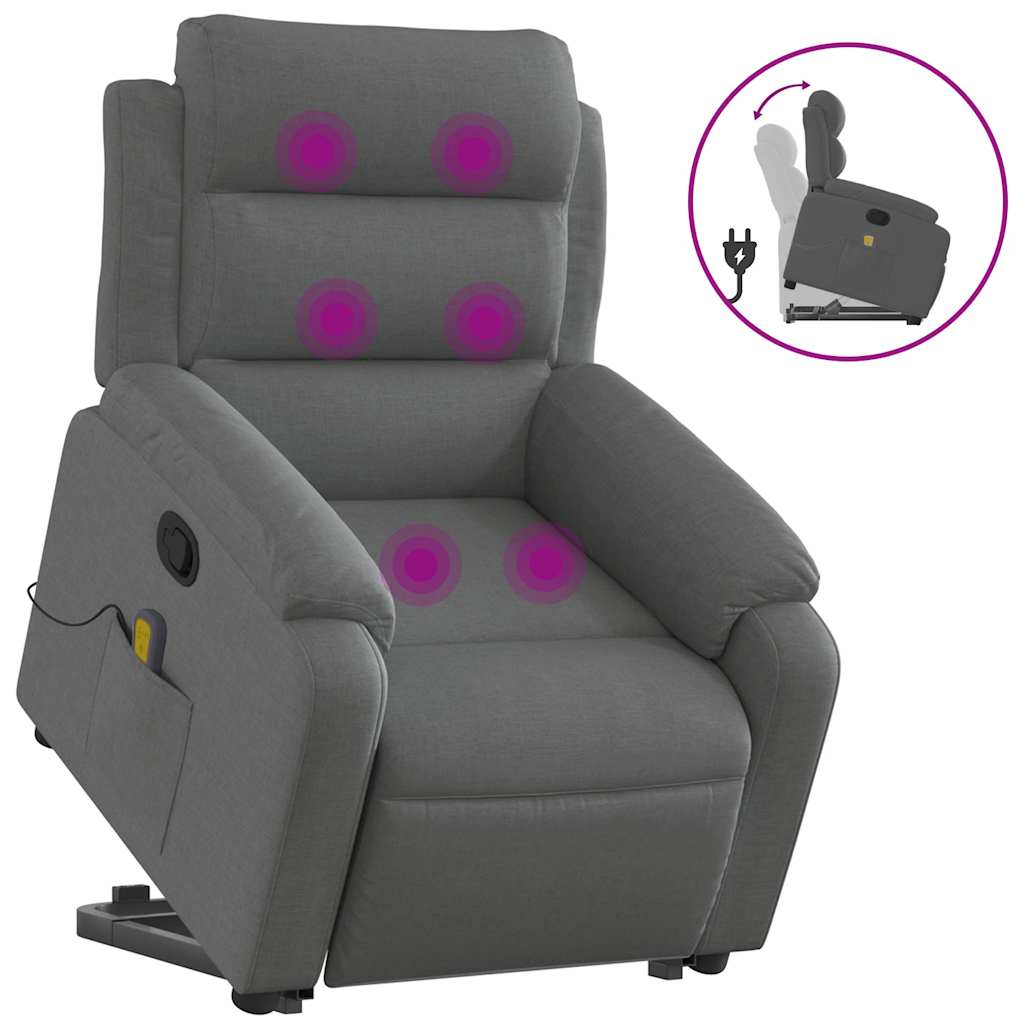 Fauteuil de massage inclinable Gris foncé Tissu - XIOS
