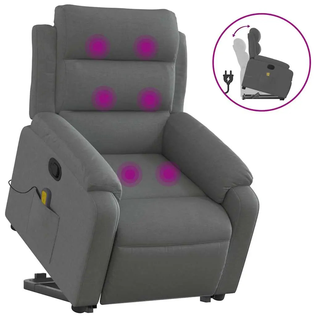 Fauteuil de massage inclinable Gris foncé Tissu - XIOS