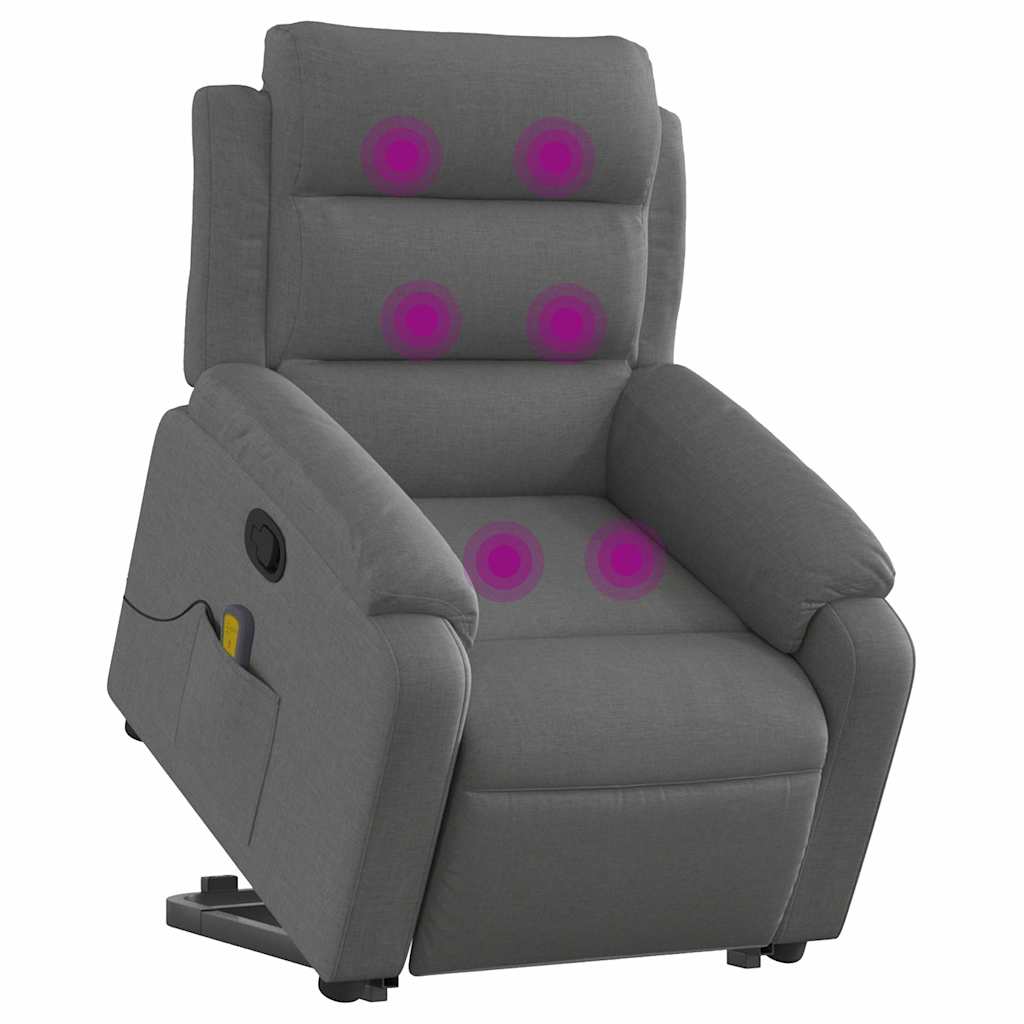 Fauteuil de massage inclinable Gris foncé Tissu - XIOS